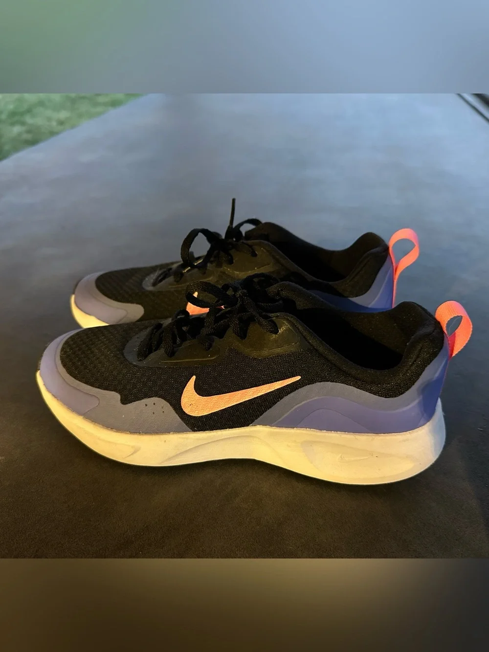 Nike Black and Purple youth size 5.5Y shoes